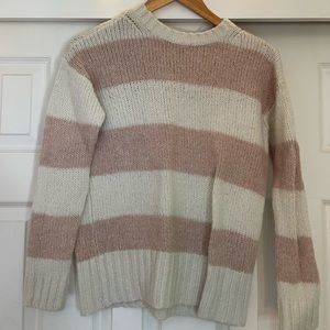 Pink and white striped sweater